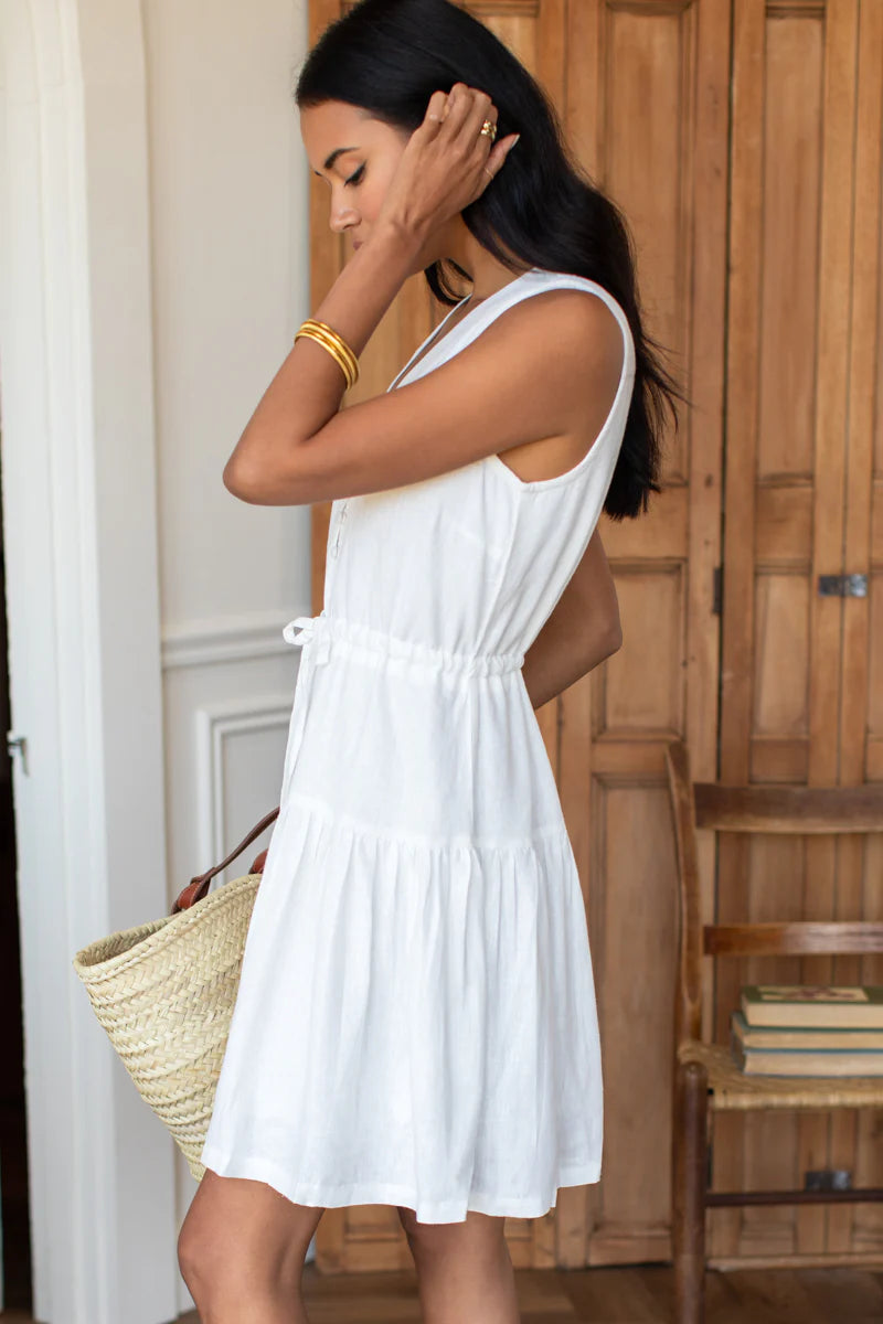 emerson linen dress Abercrombie & Fitch The A&F Emerson Linen-Blend Wide Strap Midi Dress