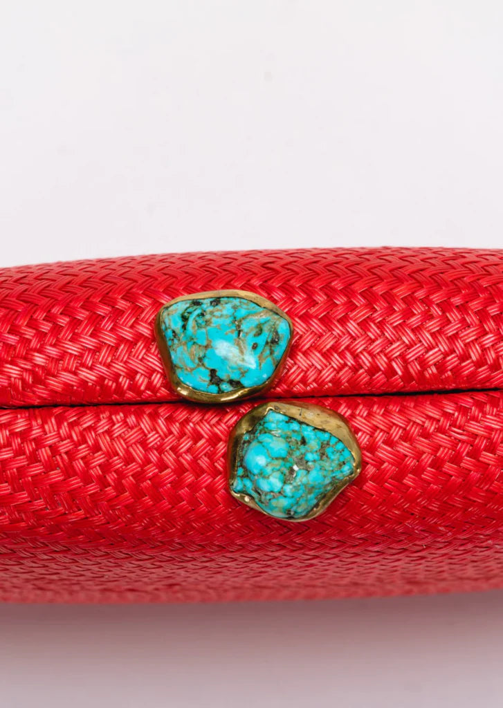 Kayu Jen Clutch with Turquoise Stones