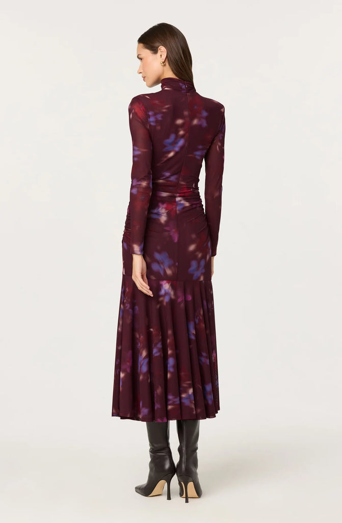 astr midi dress ASTR Aubriella Floral Mesh Midi Dress