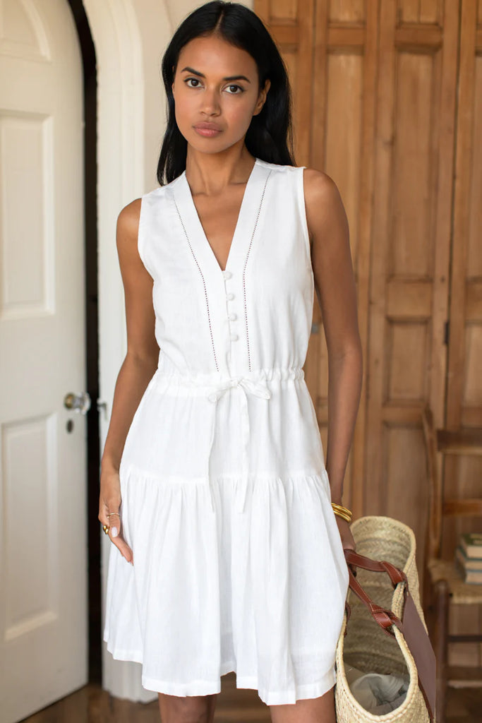 emerson linen dress Abercrombie & Fitch The A&F Emerson Linen-Blend Wide Strap Midi Dress