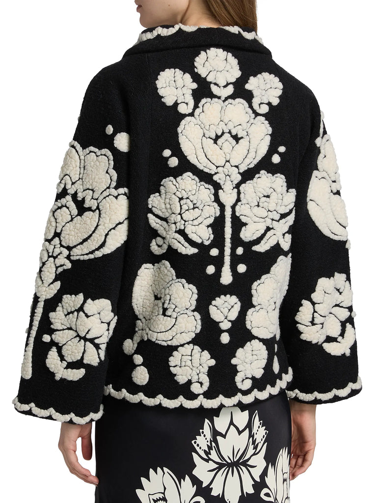Farm RIo Floral Arabesque Fleece Coat