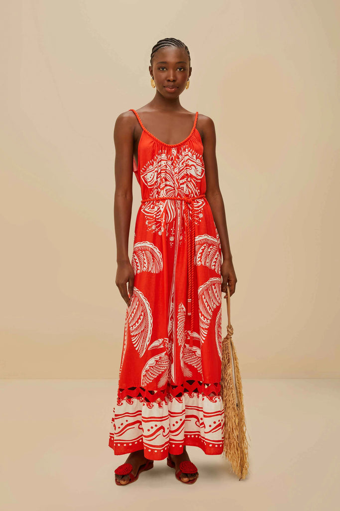 Farm Rio Majestic Coconut Tree Maxi Dress