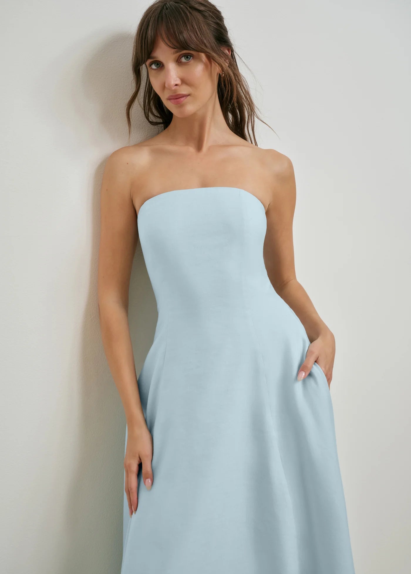 favorite daughter the favorite strapless maxi dress THE FAVORITE LINEN DRESS