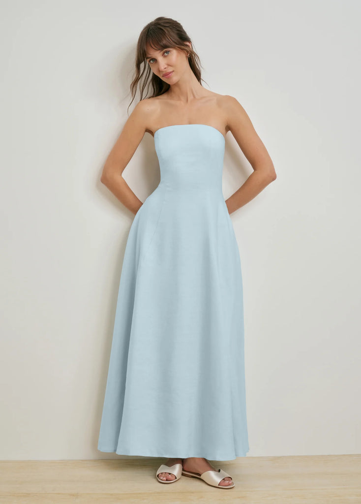 Favorite Daughter Linen Strapless Dress
