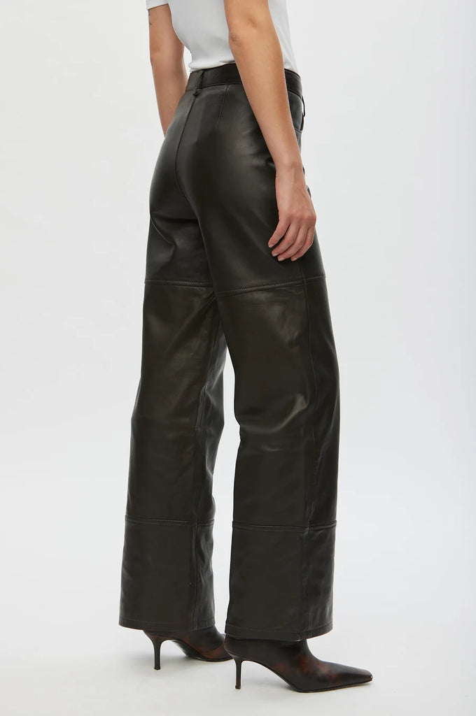 Oval Square Time Leather Trousers