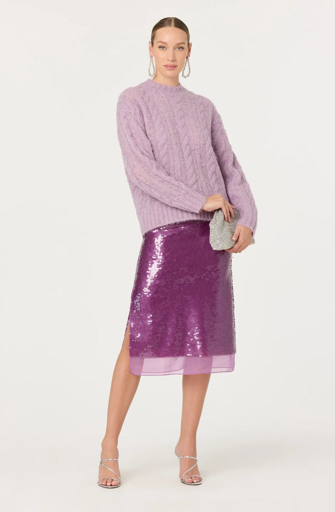 ASTR Violetta Cable Knit Crewneck