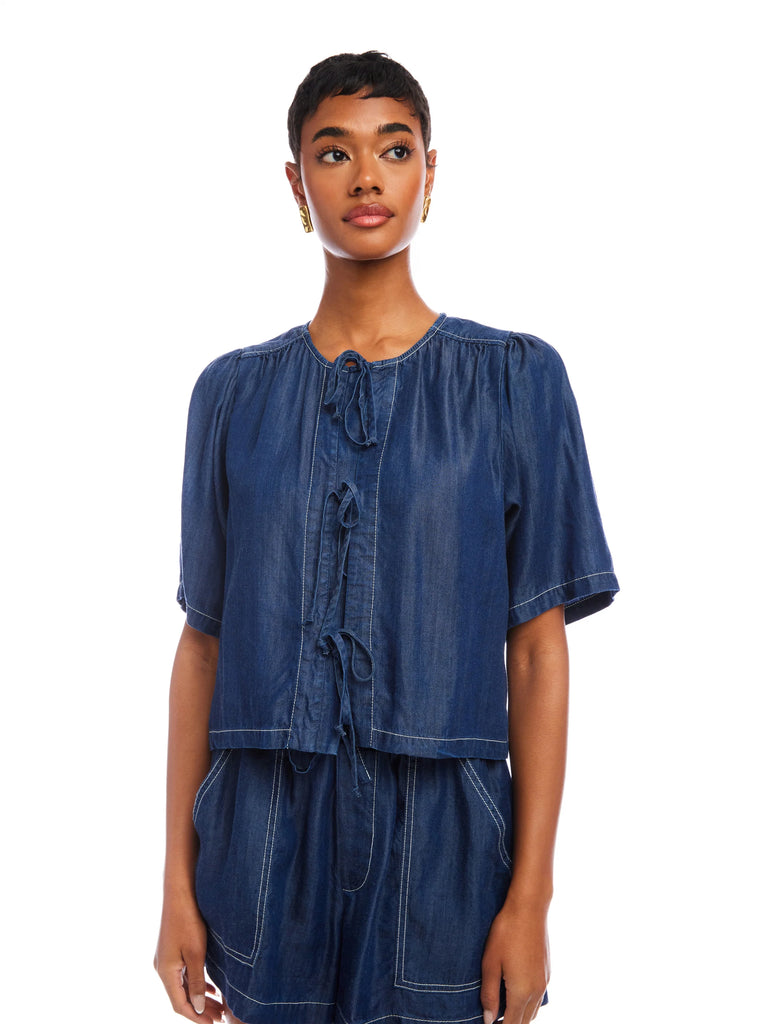 Fifteen Twenty Nadine Bow Detail Top